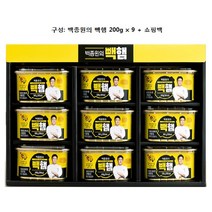 더본 백종원의 빽햄 200g x 9 + 쇼핑백 선물세트, 1세트