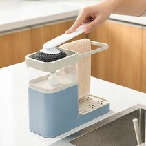 키밍 주방 디스펜서 행거 펌프형 세제통 행주걸이, 핑크
