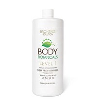 Body Botanicals Professional Sunless 태닝 스프레이 탠 솔루션 유기농 에센셜 오일 에어브러시 포뮬라 100ml33.8액량 온스 레벨 2 10% DHA, Level 1 (7% DHA)