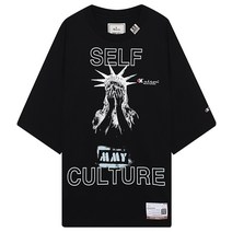 MIHARA YASUHIRO 미하라야스히로 A09TS701 BLACK 그래픽 프린트 티셔츠