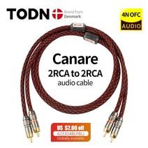 canare 1 pair rca 오디오 케이블 2 rca to 2 rca 상호 연결 케이블 hifi 스테레오 4n ofc male to male for amplifier dac t, 1.5m