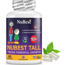 NuBest 누베스트톨 10+세이상 틴에이져 키 성장영양제 60정 Capsules[ Advanced Growth Formula], 60 정 capsules 1 병