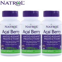 나트롤 NATROL 아사이베리 열매 1 000 mg 식물성 캡슐75정 X 3개