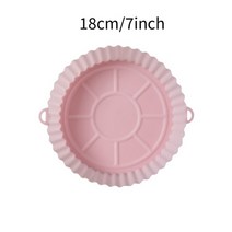 캠핑 사각 멀티 스테이크 그릴팬 액세서리 에어프라이어 실리콘 냄비 7inch 에어 프라이어 오븐 베이킹 트레이 프라이드 피자 치킨 바구니 매트 라운드 교체 그릴 팬, 7인치 그린