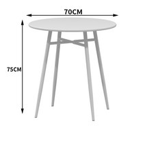 카페 야외 철제 테이블 정원 베란다 안뜰 작은 테이블과 의자 밀크티 숍 레저 공간 레이아웃 인터넷 연예인 발코니 티 조합 3피스 세트, 6. 원탁 70*70*75