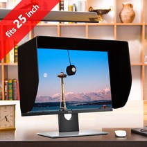 모니터커버 모니터후드24인치 모니터후드 ILooker-25P 25 인치 & 24 두꺼운 프레임 LCD LED 비디오 모니터 후드 햇빛 가리개 Dell HP 뷰소닉 필립스 삼성 LG