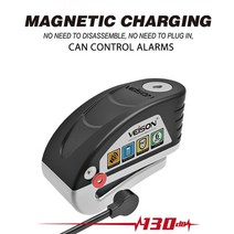 오토바이 잠금 장치 핸들 락 자물쇠 Veison-스쿠터 디스크 잠금 방수 알람 장치 바이크 도난 안전 자물쇠, 01 USB charging