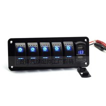 자동차 개조 버튼 스위치 패널 요트 선박 캠핑카 버스, 8스위치 B형/ 20x7.4