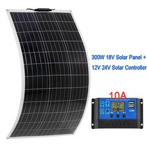 300W 태양 전지 패널 18V PET 유연한 시스템 키트 RV 자동차 배터리 충전기 가정용 야외 애완동물, 03 300W 10A Controller