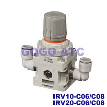 SMC 타입 진공 네거티브 압력 조절기 IRV10 C06 / C08 / IRV20 C06/C08/C10/C12 정밀 압력 감소 레귤레이터 밸브|Pneumatic Parts|, 1개, 단일, IRV20 vacuum gauge