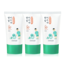 끈적임 백탁 없는 순한 무기자차 선크림 50ml 중학생 초등학생 몸에바르는 이지워시 썬크림 선블록 자외선차단제, 3개