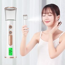 Routop 나노 미스트기 소형 미스트기 수분공급기 더블 노즐 대용량 LED 스크린 무민보습 USB충전 휴대 편리, 화이트