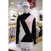 루이까스텔 골프의류 2022 F/W 가을 겨울 상품 여성 앞판 면분할 인타샤 터틀 니트티셔츠