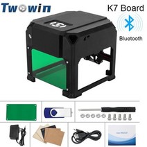 레이저 각인기 마킹기 로고 프린터 미니 작업 영역 각인 기계, Bluetooth Black K7+UK plug