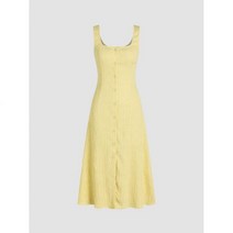 샵사이다 CIDER U넥 버튼 미디 원피스 698459