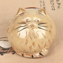 둥근 고양이 인형 저금통
