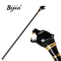 고급 장식 지팡이 지팡이 선물 지팡이 소품 신사의 지팡이 블랙 재규어 패션 영국 팬, 단일옵션, 표범 검은 지팡이