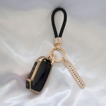 스이웨 기아 전차종 골드라인 스마트 차키케이스+키홀더+큐빅전화번호판, KN-4, 블랙