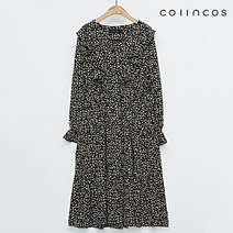 [코인코즈] 데일리 프릴 플라워 패턴 롱 원피스 (IY2WOC040)