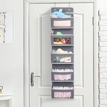 슈퍼마미 5단 문걸이 수납선반 정리함 보관함 공간활용 그레이, 2개