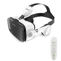 BOBOVR Z4-Original 가죽 3D 골판지 헬멧 가상 현실 VR 안경 4-6 인치 휴대폰 용 스테레오 헤드셋, [02] white