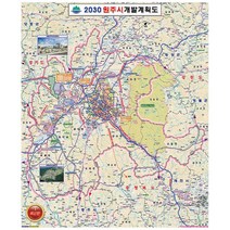원주시 개발계획도 원주 지도 강원도 부동산 전도 (코팅 중형 111x150), 일반천