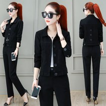 FANSYLI 패션 슈트 여자 봄가을 투피스 12B9