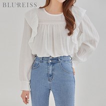 프릴날개넥루즈핏블라우스_BI3S1BL5051