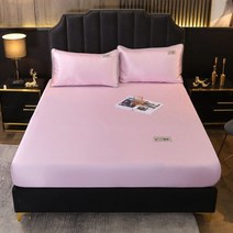 침대 쿨 매트 냉감 시원한 냉 패드 3pcs 세트 커버 컬러 장착 부드럽고 커버 여름 쿨링 메트 아이스, 분홍색, 3pcs 디자인 150x200