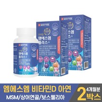 엠에스엠일양 MSM 엠에스엠 플러스 엠에스엔 동결건조 녹색입홍합 녹색잎홍합 분말 비타민D 아연 120정, 2박스, 1g