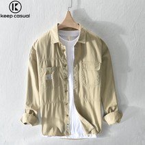 Keep Casual 숄더 와이드 캐주얼 남성 셔츠 재킷