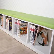 공간수납의자 벤치의자 수납함 대기의자 의류보관함 장난감보관 사용가능, 브라이트+블랙방석