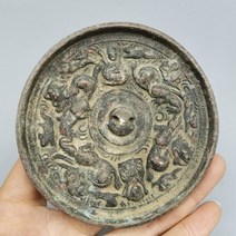 인테리어소품 골동품 골동품 컬렉션 순수 구리 오래된 구리 거울 새 짐승 거울 골동품 청나라 청동 거울 오래된 개체 신체 보호 구리 거울 장식품 복고