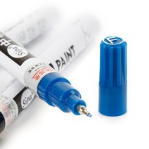 차량붓펜 휠도색 빠데 아트 유니버설 0.7 엑스트라 파인 포인트 영구 페인트 금속 마커 펜 자동차 페인트 흠집 수리 펜 브러시 유지 보수, 파란색