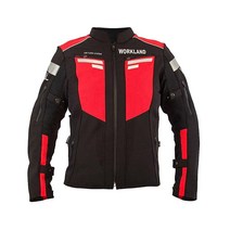 WORKLAND 남성용 여름 오토바이 재킷 - 어드벤처 및 투어링 바이커 라이딩 재킷 블랙., Large