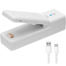 간식메이커 붕어빵기계 와플기계USB 충전 미니 밀봉 기계 가정용 스낵 플라스틱 포장 봉투 열 소형 저장, [02] white