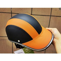 캡형 빈티지 킥보드 자전거 승마 헬멧 남녀공용 안전모 프리사이즈, K. 블랙앤오렌지 가죽