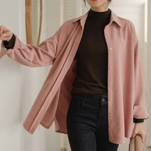구김없는 루즈핏 기모셔츠