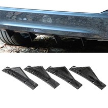 4pcs 범용 탄소 섬유 자동차 수정 된 후면 범퍼 디퓨저 삼각형 스포일러 bmw e46 e90 e60 e39 e36 f10 f30 x5 e53 e70, 카본 플랫1 4개