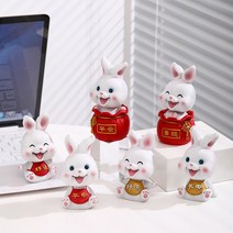 모던 소품 황금 정원꾸미기 토끼조형물 토끼가족 흑백 토끼장식품세트 가든 토끼 장식품 카페소품, 가족사진 6종 세트