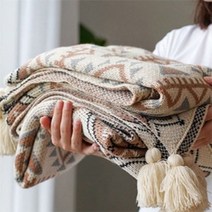 보헤미안 에스닉 테슬 블랭킷, 단품, 단품