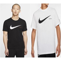 나이키 스포츠웨어 스우시 반팔 티셔츠 화이트 블랙 DB5858-010 100