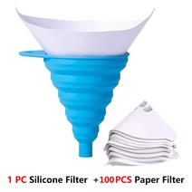 50/100 3D 프린터 부품 깔때기 용지 필터 LCD 광 경화 소모품 UV 수지 액세서리 일회용 두꺼운 환경 친화적, 04 100paper 1silicone
