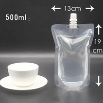 여행용 캐리어 압축 팩 파우치 이너백 여행 음료 주둥이 투명 비닐 봉투 밀봉 주스 저장, f-500ml