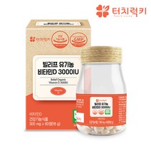 터치럭키 빌리프 유기농 비타민D3 3000IU, 1개, 60정
