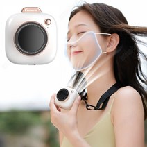 SMABAT 카메라 선풍기 목걸이 선풍기 휴대용 미니 선풍기, 화이트