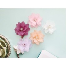 3단 연꽃 플라워 꽃 장식 부자재 배씨 꽃 그립 톡 브로치 비녀 뒤꽂이 헤어핀 재료 diy 만들기