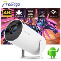프로젝트 미니 넷플릭스 Progaga 홈 시네마 야외 휴대용 프로젝터 4K 안드로이드 11 와이파이 200 ANSI Allwinner H713 HY300 BT50 1080P 128, 4.Android Version  영국 플러그