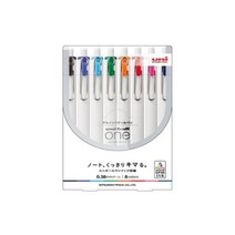 유니볼원 중성 잉크펜 0.38mm 8색 세트, 1세트