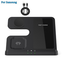 무선충전기 3in 1 Wireless Charger Stand 15W Qi Fast Charging Dock Station for Apple Watch 7 AirPods, 06 Q10-S-BK
